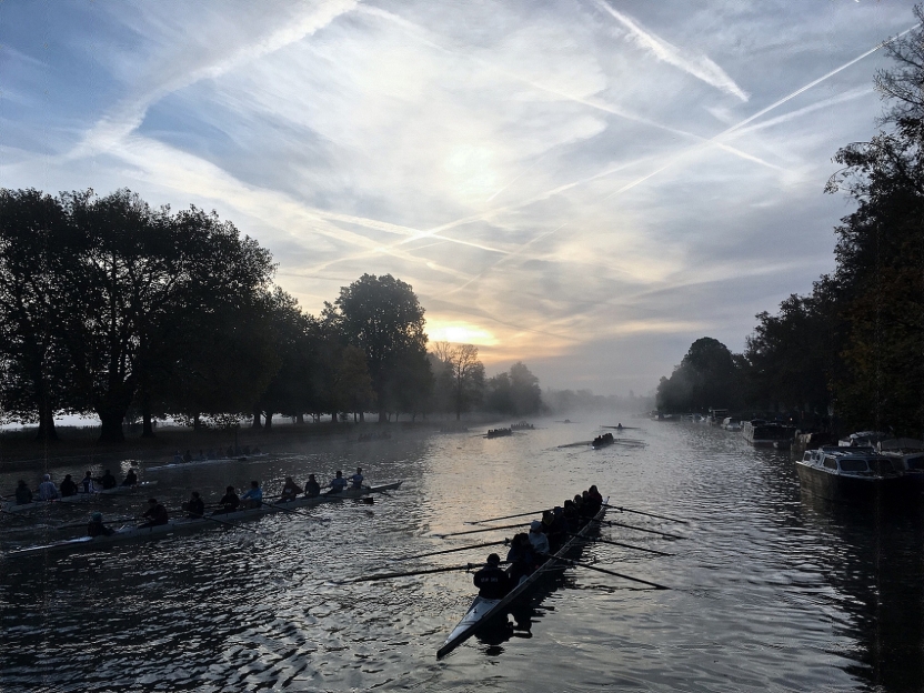 rowing at dawn