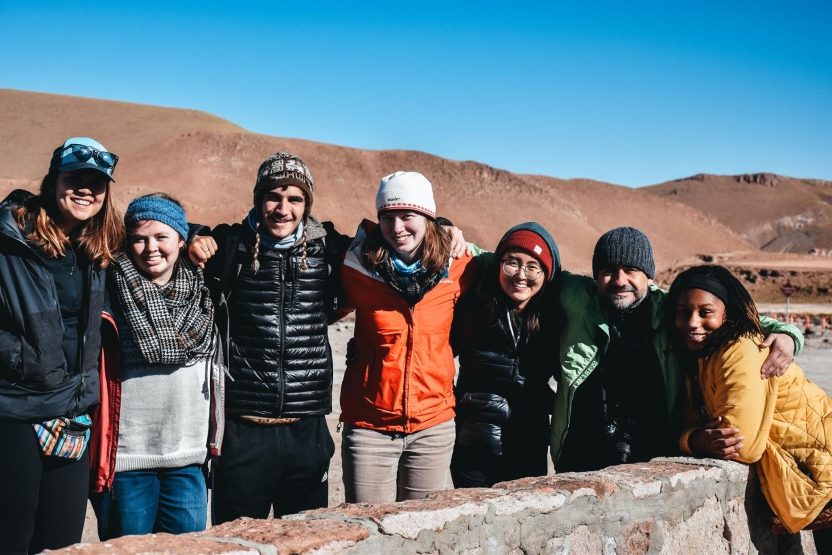 Students and staff on an excursion to the desert
