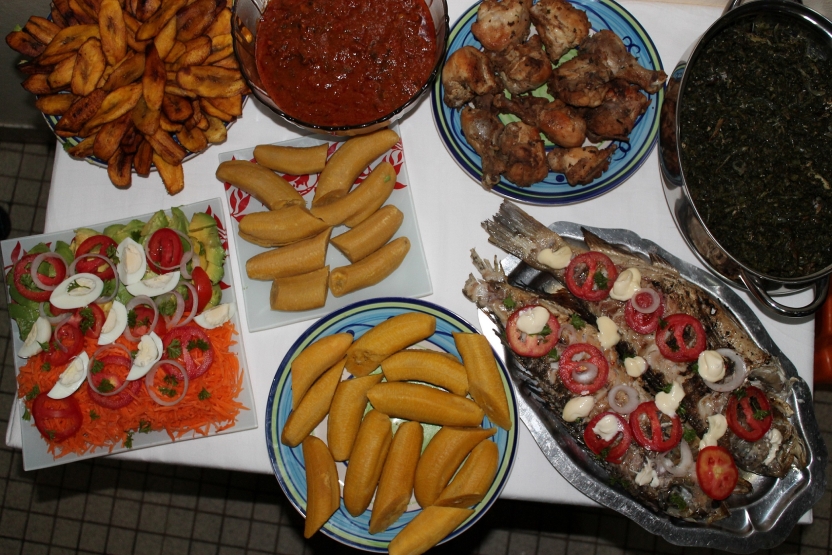 An assortment of Cameroonian dishes
