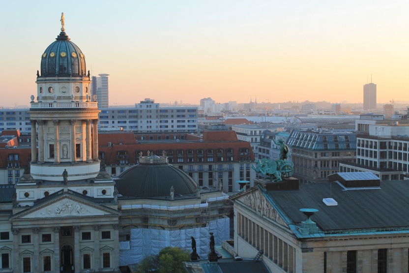 Berlin cityscape at dusk