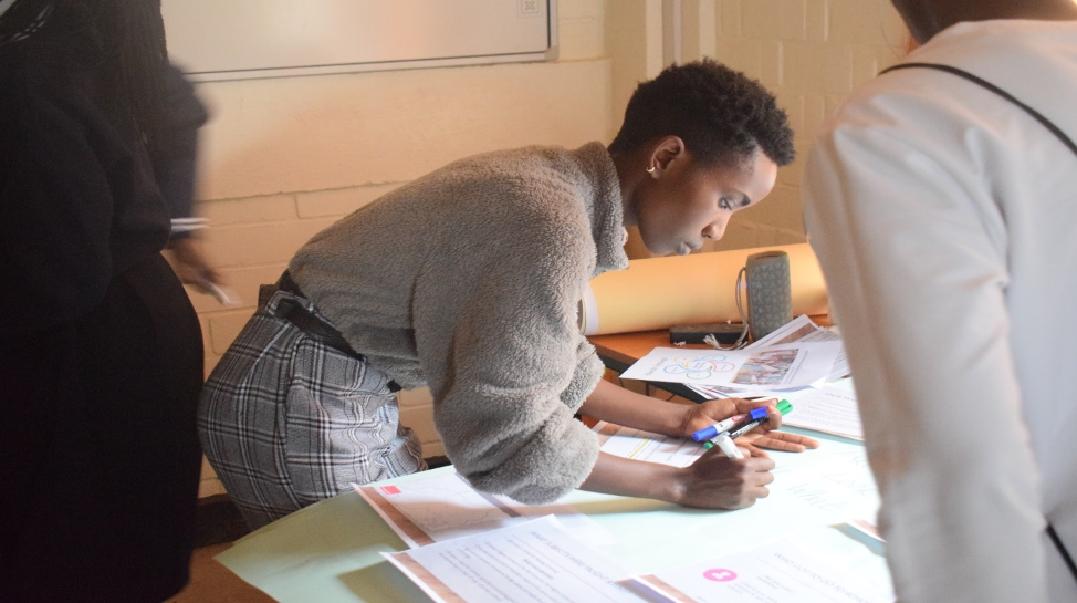 Francoise Working on Poster