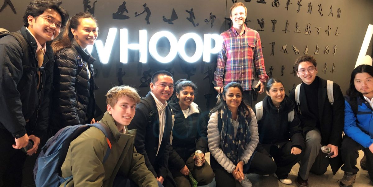 Ryan Rizzo '17 at Whoop with the Student Trek group