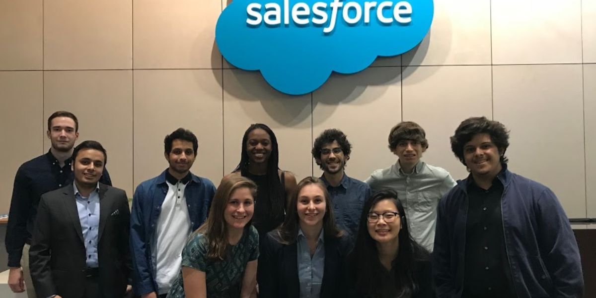Middlebury students at Salesforce during the Student Technology Trek to San Francisco