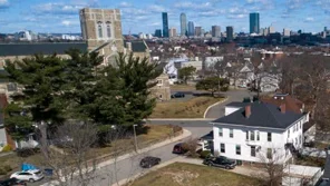 The lot at 7 Half Moon Street in Roxbury will be the site of new dwellings in the Dudley Street Neighborhood Initiative's plan. (Robin Lubbock/WBUR)