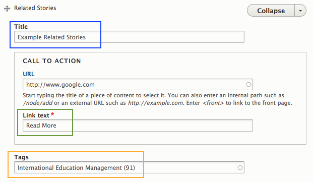 Screenshot of Drupal component Related Stories