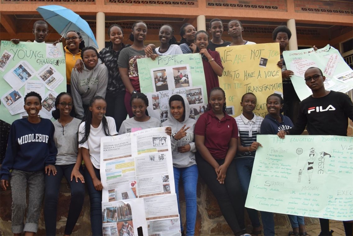 Social Entrepreneurship students present in a Final Project Showcase after a month of learning about the history of colonial education in Rwanda