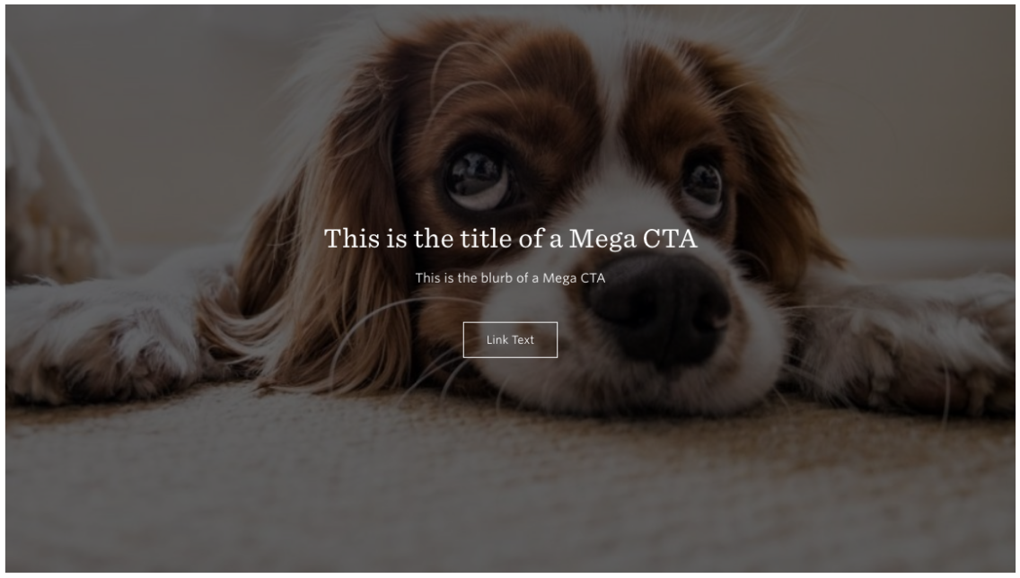 Screenshot of a Mega CTA component