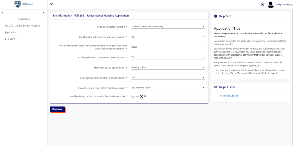 Housing Application