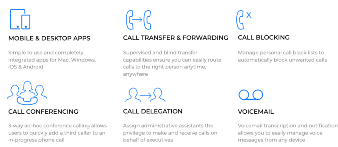 Grid of Zoom Phone Features