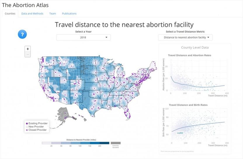 Map about abortion data