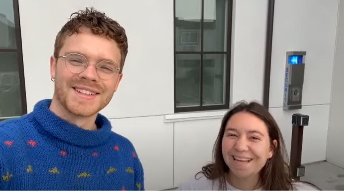 Two students on campus