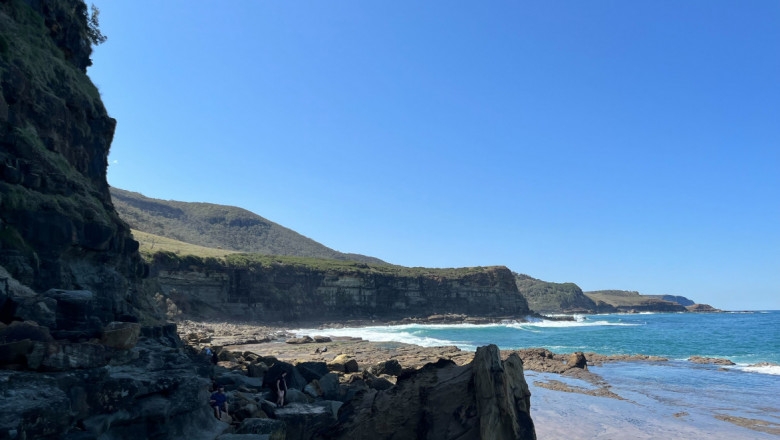 Shoreline cliffs at Royal National Park, New South Wales, Australia.