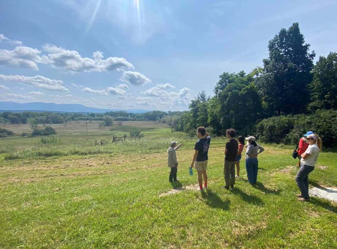 Members of the SSL summer 23 cohort take a tour of Miller Hill Farm