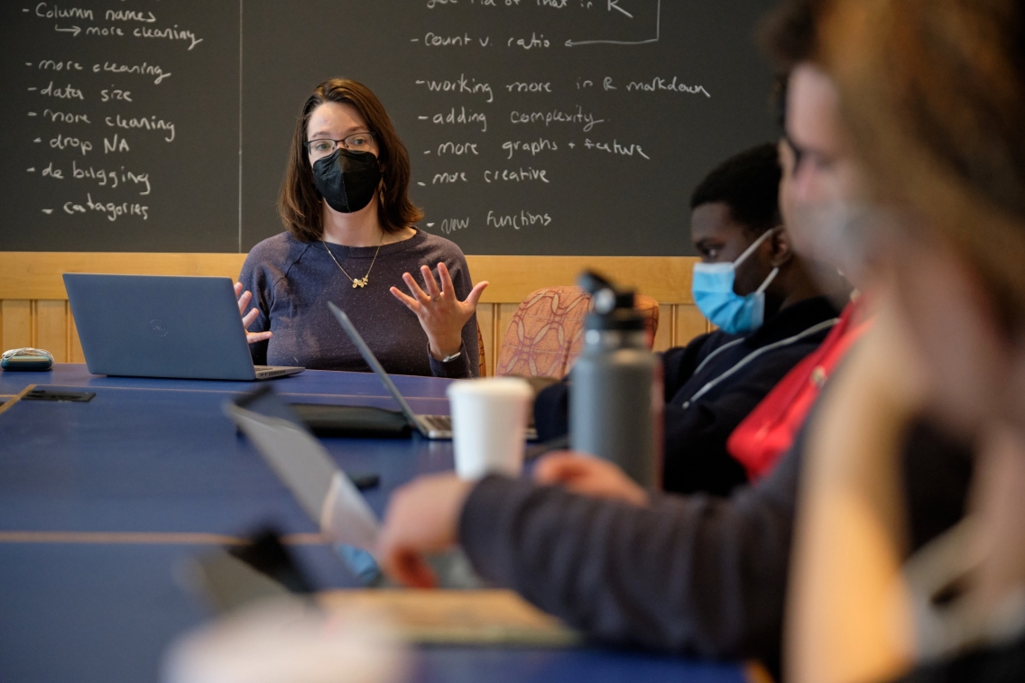 Katherine O'Brien in class with students