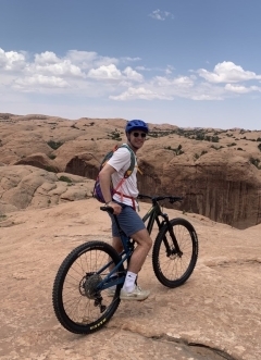 Student on a mountain bike