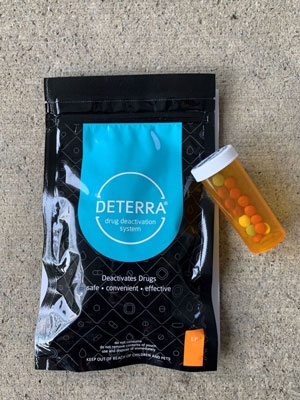 Medication disposal bag for putting your drugs into.