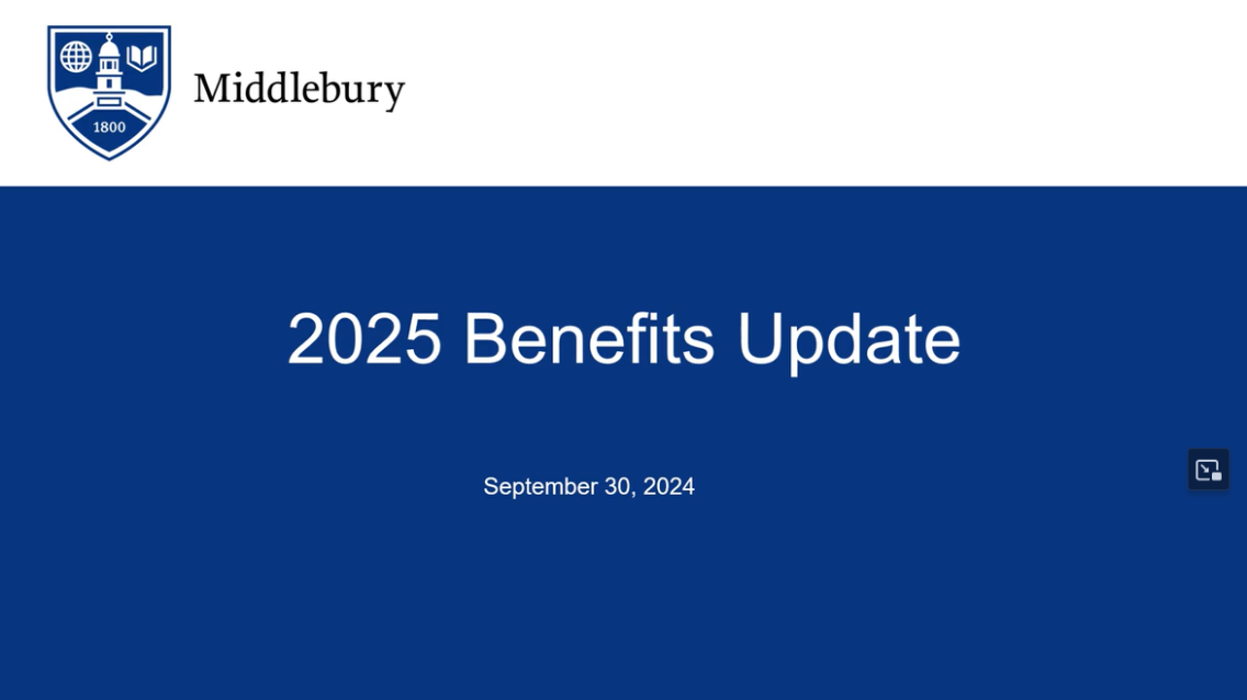 Screenshot of the first slide of the Benefits Video
