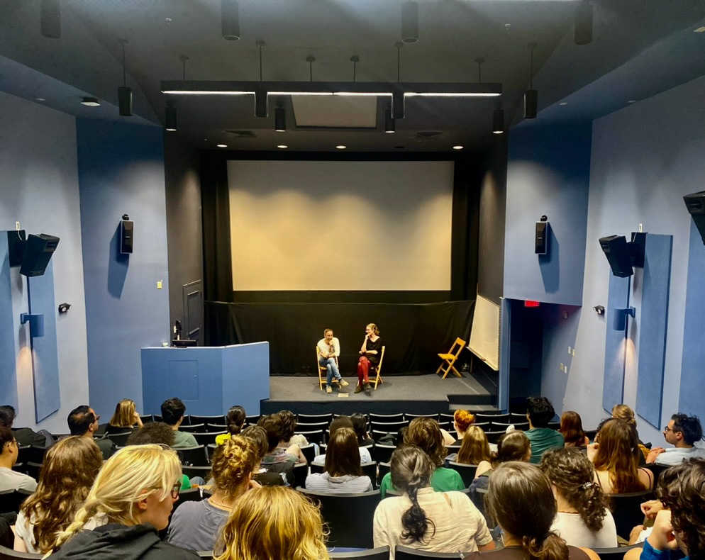Students and College Community gather for a Q&A with the directors of the sci-fi documentary Lyd following the film's screening in October 2024