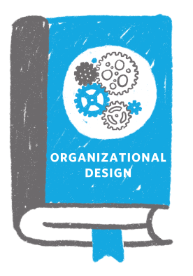 book with blue cover with Organizational Design title