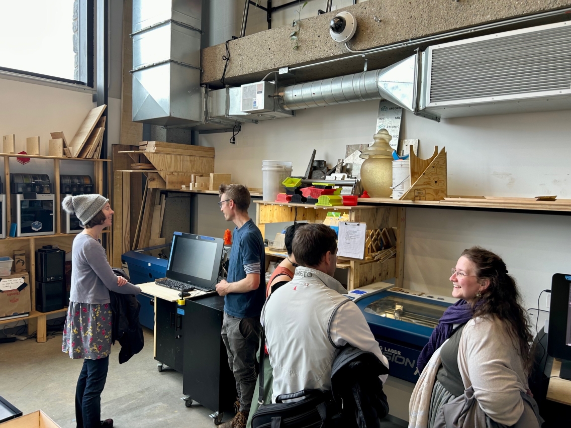 Staff Council members visit the Maker Space in the Johnson Building