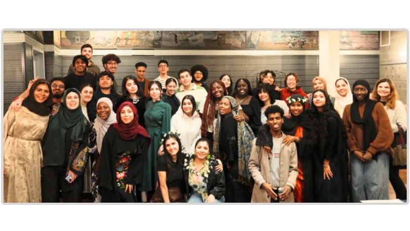 a group of muslim students gathered