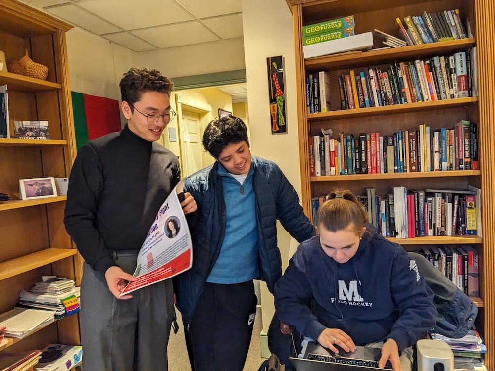 Students working