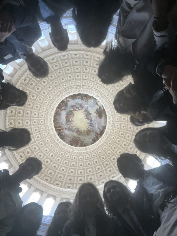 Shadows of people and rotunda