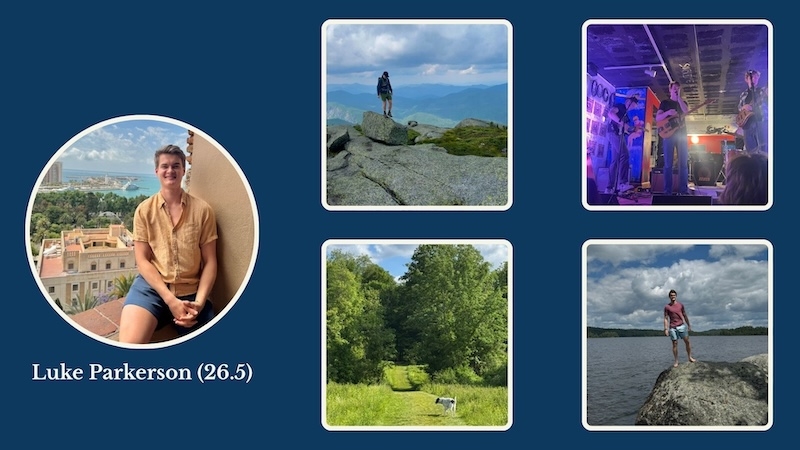 Various photos of person and nature