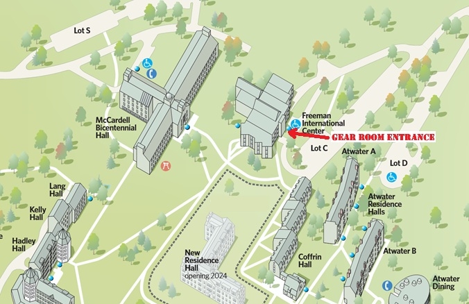 Location of Gear Room on Midd Campus