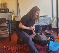 Student in a cooking workshop