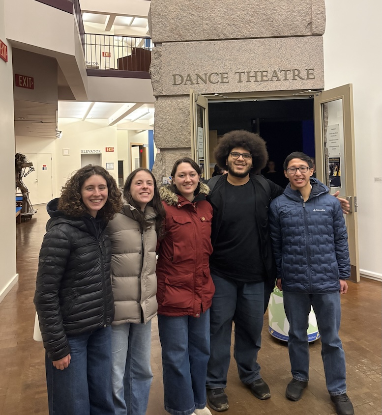 Group of students in front of dance theatre