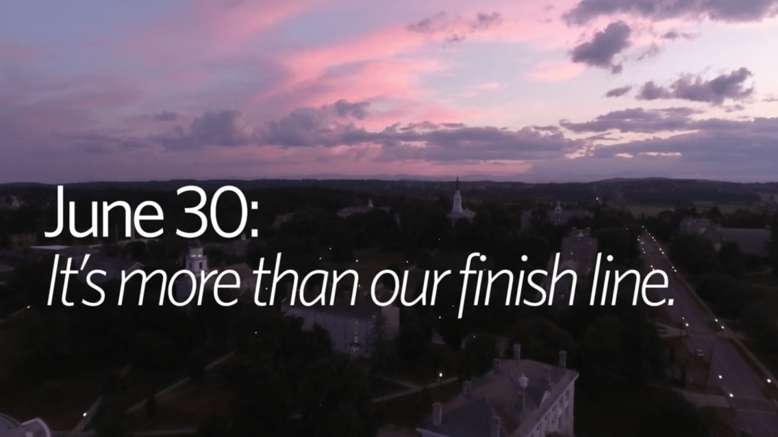 Scenic view of the Middlebury College Campus at Sunset