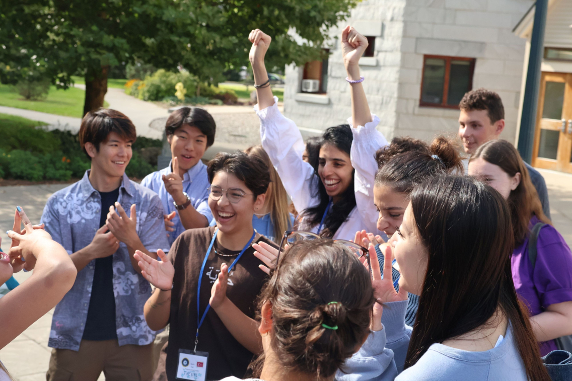 international students celebrating