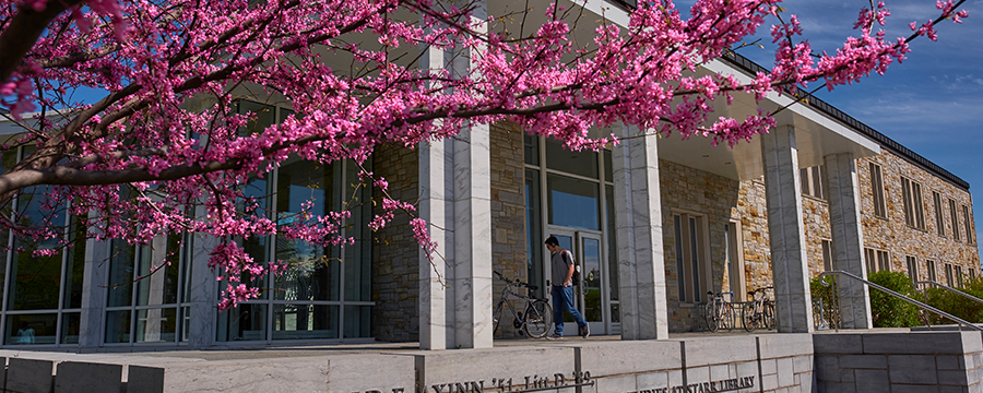 Axinn Library in Spring