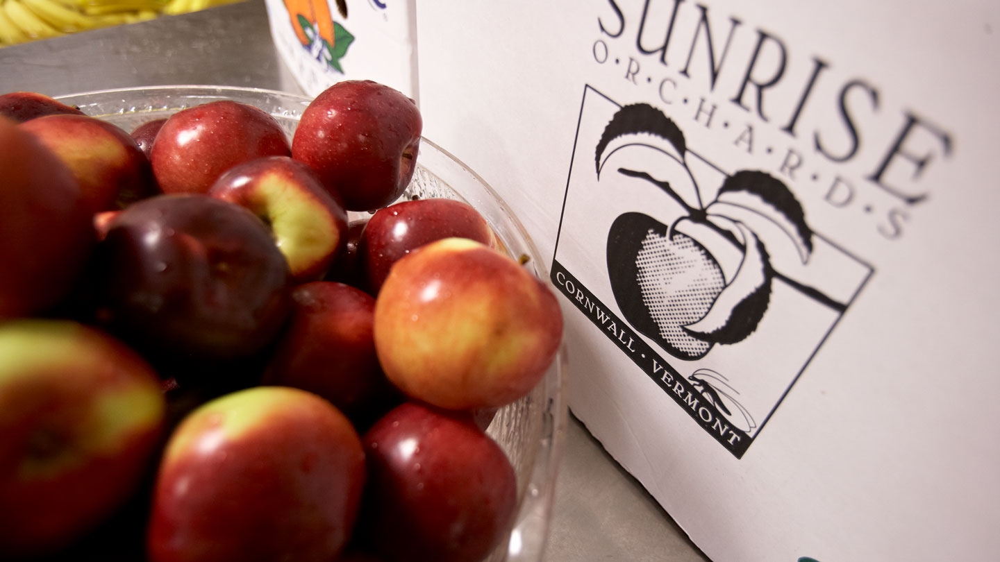 Freshly picked apples from a local orchard.