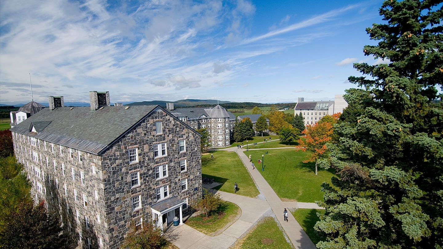 Photo of Ross Hall taken taken from the Pearson Fire Escape