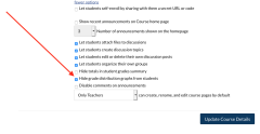 Screen shot showing the Canvas grade-distribution graph visibility setting.