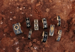 Native jewelry on a stone table