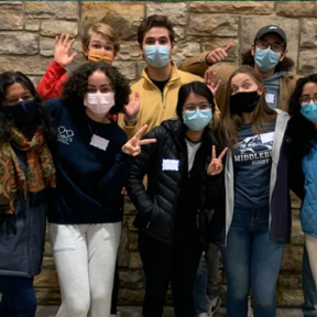 A group of students in masks