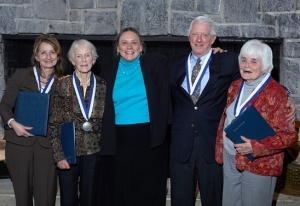 President Laurie L. Patton presents the Bonnie and John McCardell Citizen’s Awards