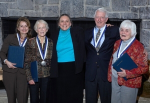 President Laurie L. Patton presents the Bonnie and John McCardell Citizen’s Awards 