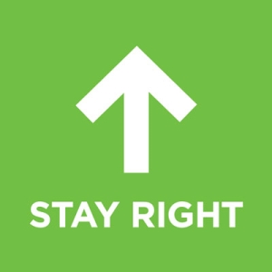 campus sign - stay right