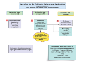 Flowchart of boxes describing Goldwater application process