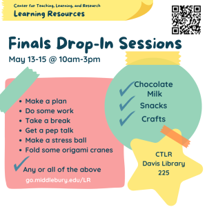 List of drop-in activities with colorful shapes