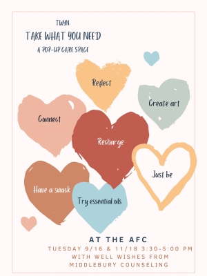 Take What You Need a Pop-up Care Space at the AFC