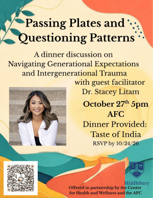 Dr. Stacey Litam dinner discussion 10/27 5pm