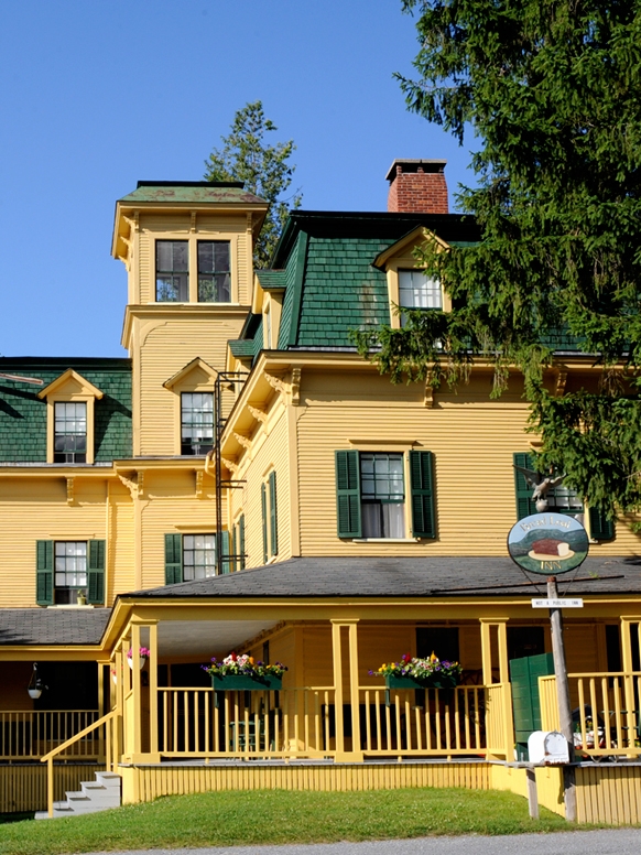 View of the Bread Loaf Inn where students at the School of English live during the session.