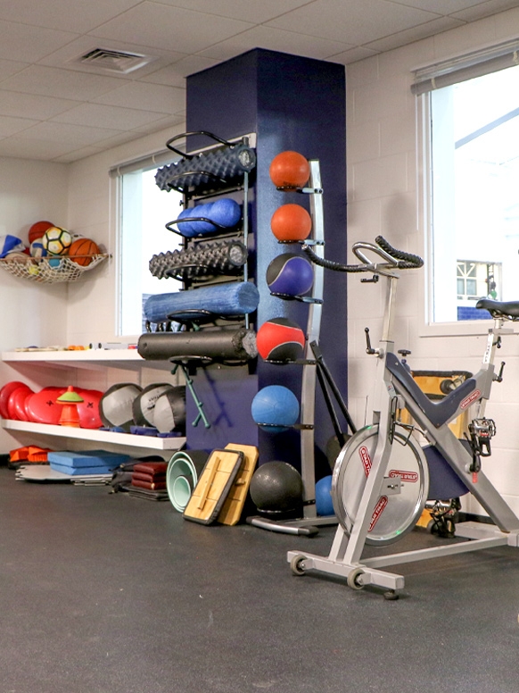 Training room at Middlebury Athletics Complex