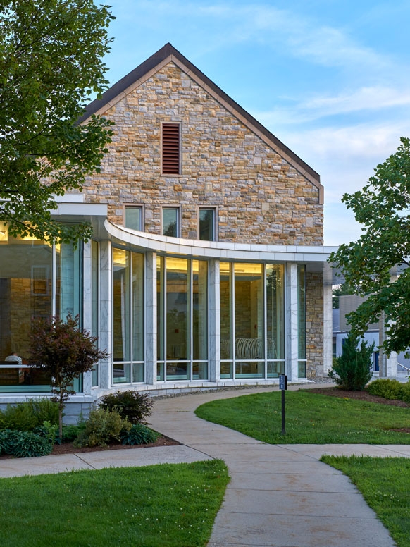 Exterior view of the Axinn Center for Humanities.