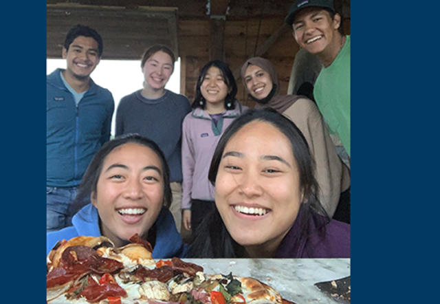 Students Smiling and making pizza